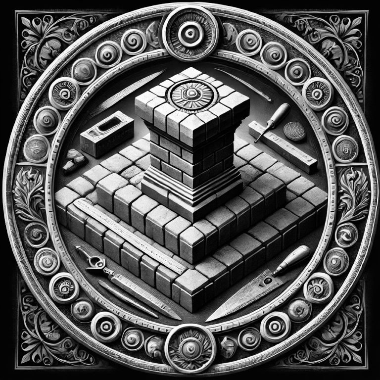 Symbolische Darstellung des Maurer- und Betonbaus – präzises Handwerk mit Tradition und moderner Technik.